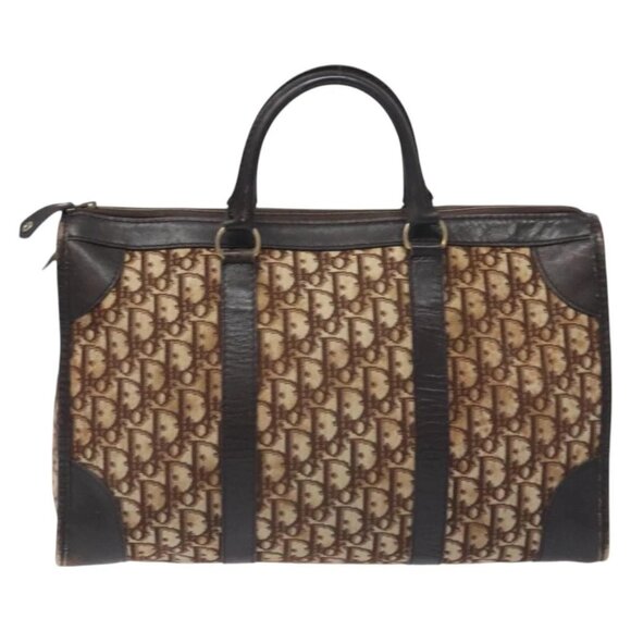 Christian Dior Trotter Canvas Hand Bag Brown Gold Auth 128326 - Picture 13 of 16